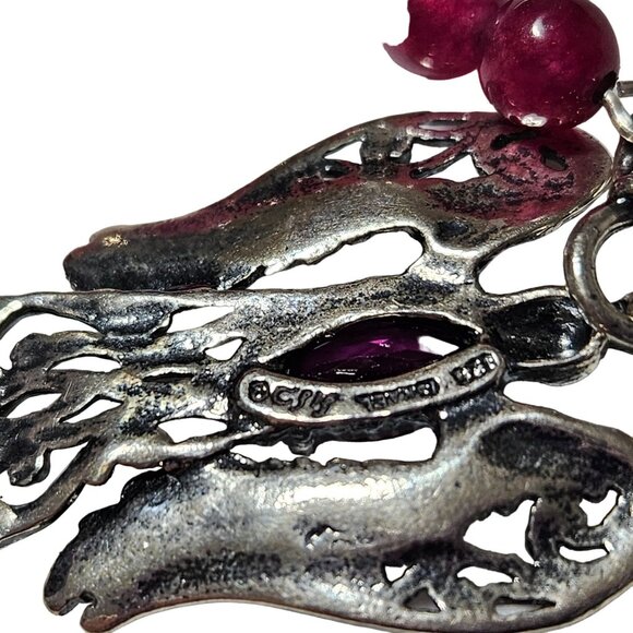 Angel Pendant Necklace Red Beaded Sterling Silver Spiritual Fashion Jewelry - Picture 6 of 10